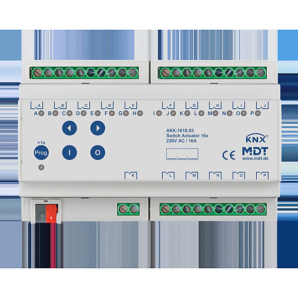 MDT technologies Schaltaktor 16-fach 8TE REG, 16A, 230VAC AKK-1616.03